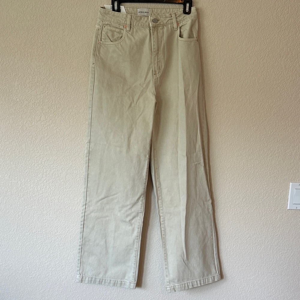 Abrand Women's Cream wide Leg Jeans